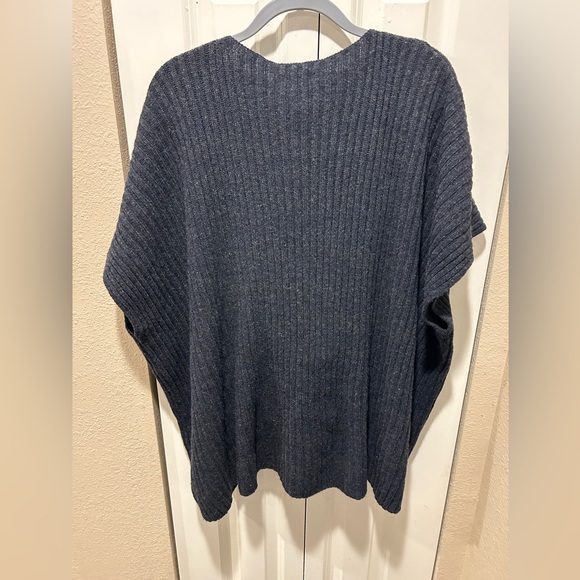 Anthropologie Wool blend Knit Ribbed Poncho Shawl Cardigan , one size - Picture 3 of 6